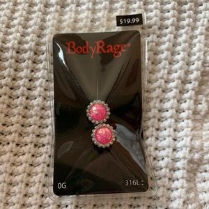 Pink Jewel Opalescent 0G Plugs